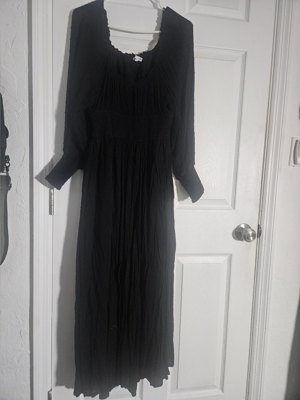Baltic Born Black Renata Dot Maxi Dress Smocked Size L